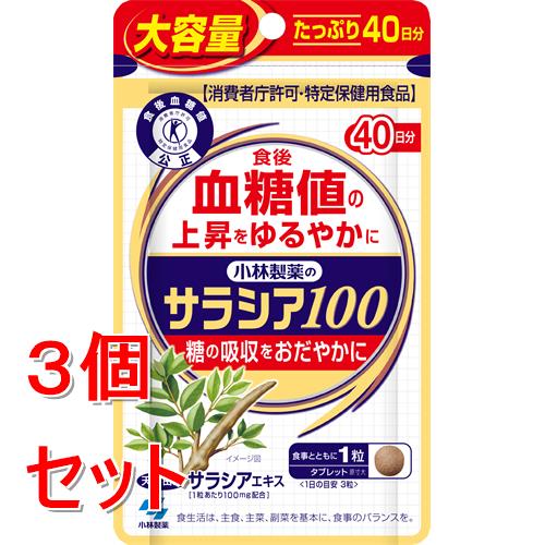セット販売》 小林製薬 小林サラシア100 (40日分)×3個セット大容量 