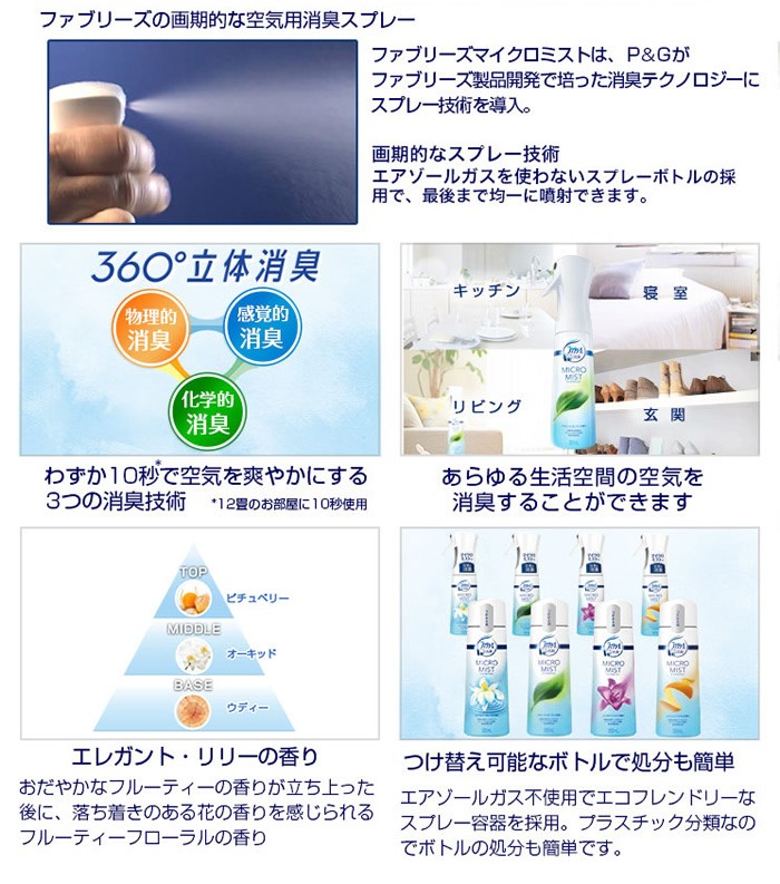 セット販売》 P&G ファブリーズ マイクロミスト 消臭スプレー