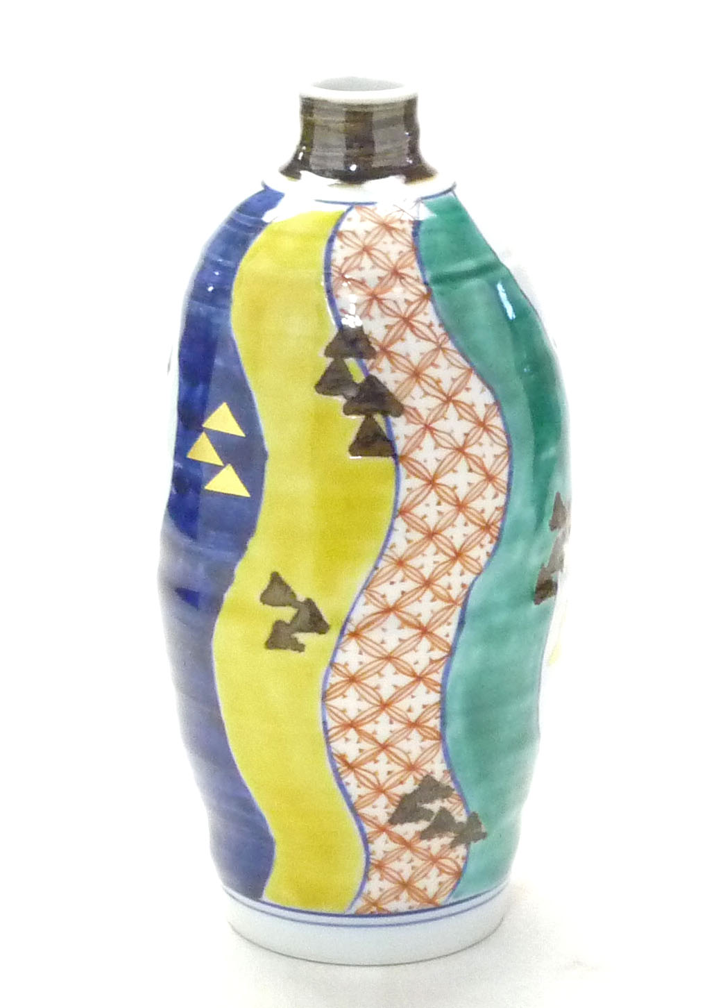 九谷焼 一輪挿し 青粒 金花詰 (Kutani vase) ギフト 内祝