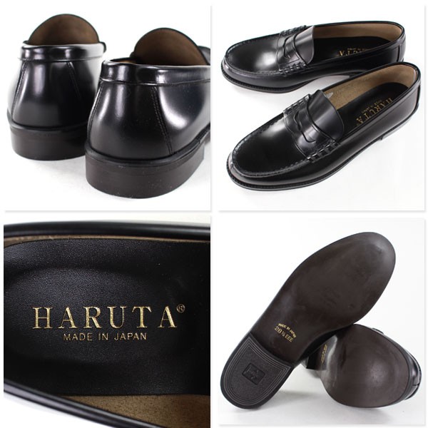 HARUTA 906 3E ハルタ 牛革製 メンズ ローファー ブラック 28.5cm : 靴