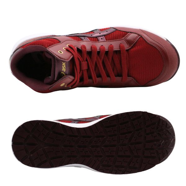 ASICS アシックス 安全靴 メンズ 靴 レッド ホワイト 白 作業靴