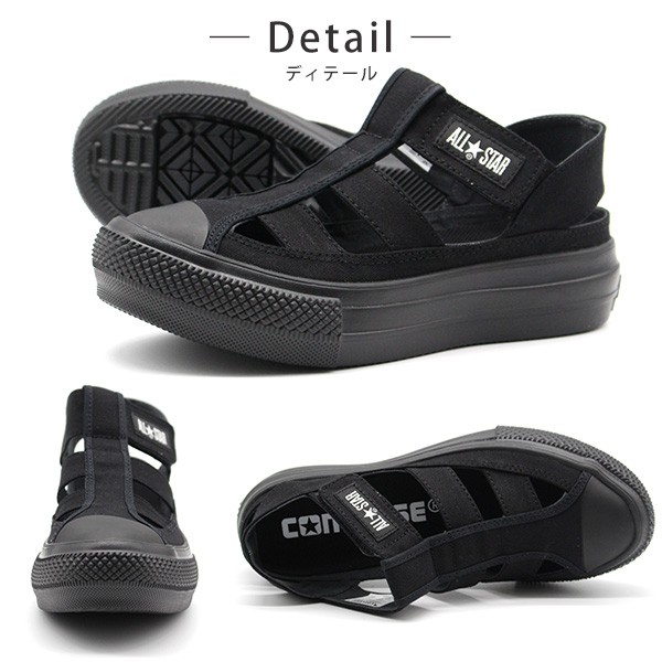 ララトコ CONVERSE コンバース オールスター サンダル レディース 靴 黒