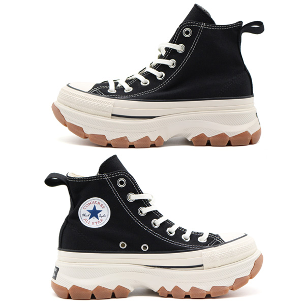 コンバース スニーカー レディース 靴 ハイカット 厚底 黒 ブラック 白 ホワイト 撥水 CONVERSE ALLSTAR 100 TREKWAVE  HI オールスター トレックウエーブ HI 31307100 靴のニシムラ JAPAN店 通販 