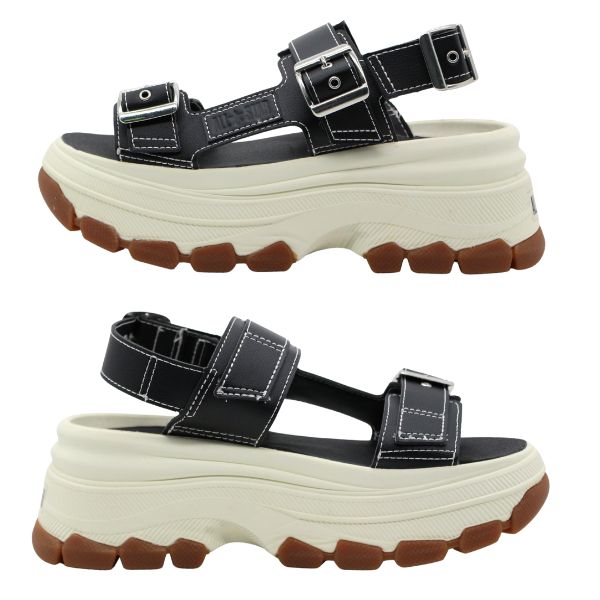 CONVERSE コンバース 厚底サンダル 24cm ブラック ホワイトソール CONVERSE コンバース サンダル レディース 靴 ブラック 黒