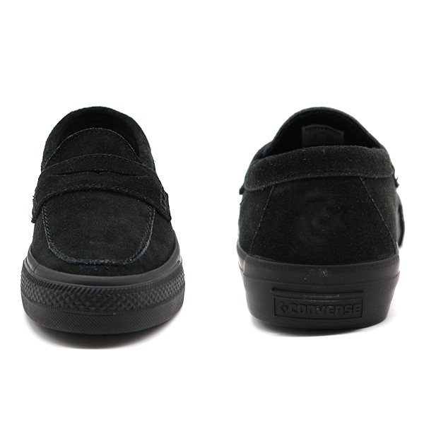 極美品　コンバース　ローファー　24.5センチ　スエード ×キャンバス　ブラック CONVERSE コンバース ローファー レディース 靴 革靴 スニーカー
