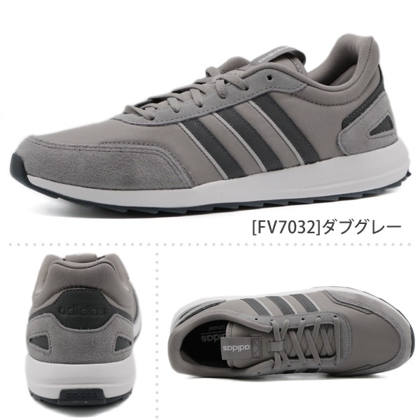 adidas（アディダス） スニーカー メンズ 靴 黒 ブラック グレー 軽量