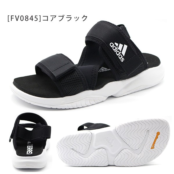 adidas スライドサンダル 黒・白 3本ライン adidas アディダス サンダル レディース 靴 スポーツ 白 黒