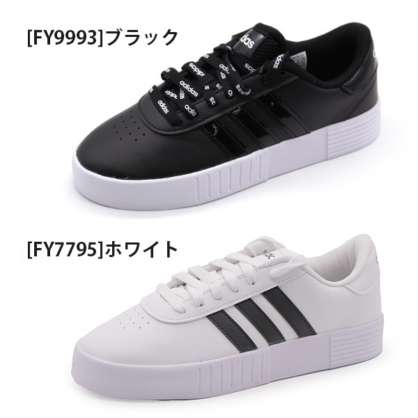 adidas アディダス スニーカー レディース 靴 黒 ブラック 白
