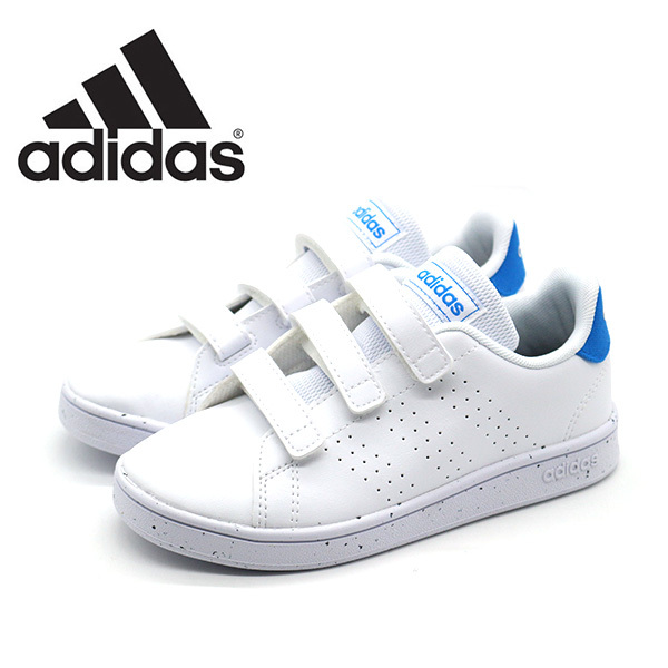 アディダス スニーカー キッズ ジュニア 子供 靴 白 ホワイト ベルクロ コート おしゃれ シンプル マジックテープ adidas  ADVANCOURT CF C GW6492