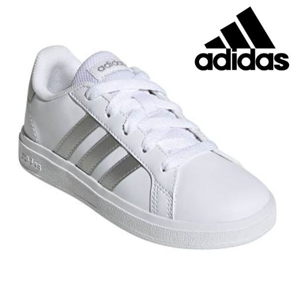アディダス　ランニングシューズ　24センチ　白✕シルバー　adidas adidas アディダス スニーカー レディース 靴 白 ホワイト 銀色