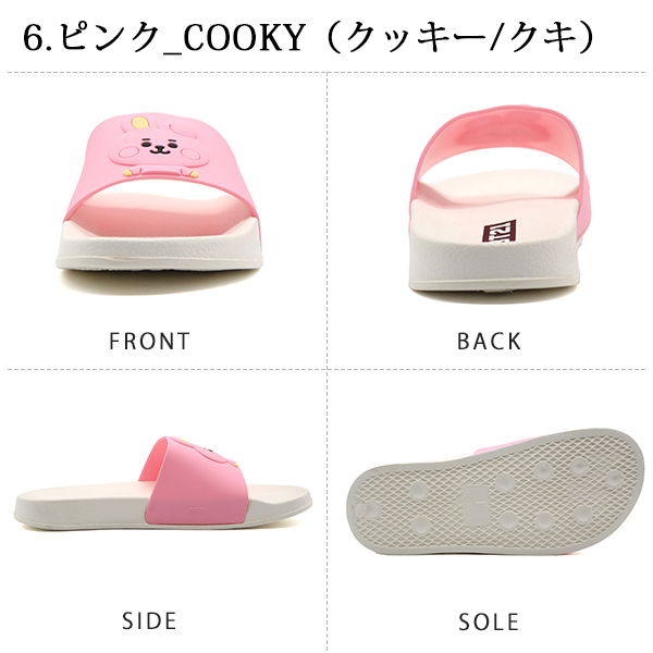 BT21 レディース サンダル 靴 シャワーサンダル フェイス