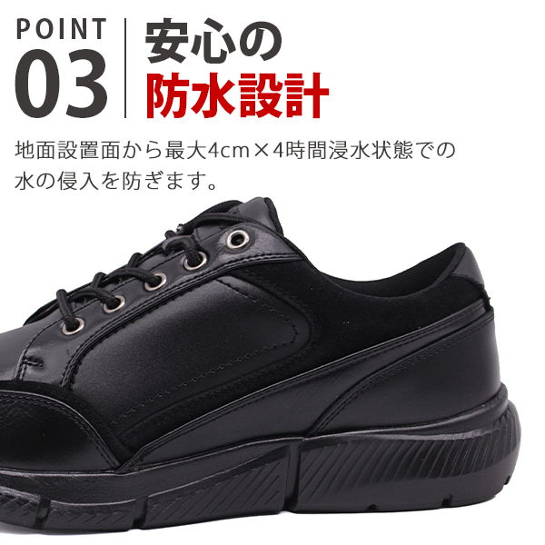 DUNLOP ダンロップ 靴 スニーカー メンズ 防水 本革 幅広 5E 甲