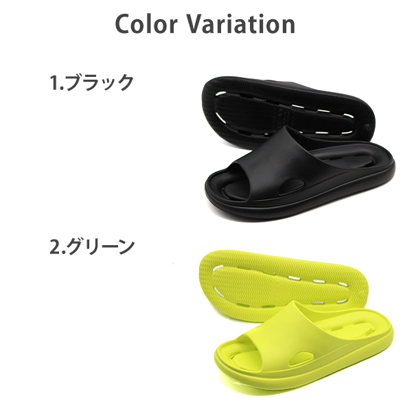 未使用　 SLIPPER サンダル ブラック サイズ7 サンダル メンズ 黒 ブラック 軽量 幅広 3E 防水 水が溜まらない