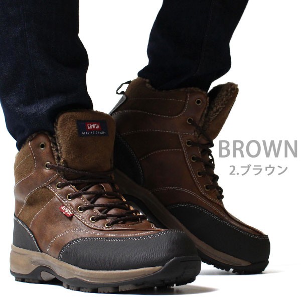 EDWIN（エドウィン） スニーカー メンズ 靴 男性 ハイカット 防水 雨