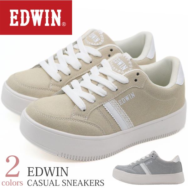 EDWIN（エドウィン） スニーカー レディース 靴 ベージュ サックス