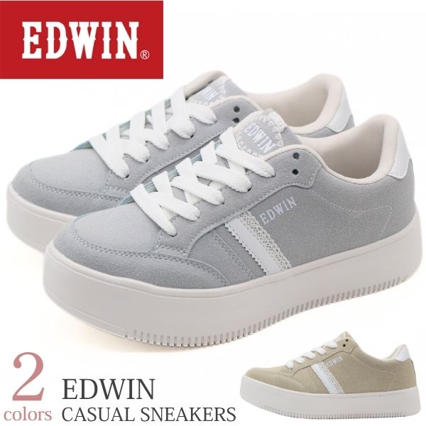 EDWIN（エドウィン） スニーカー レディース 靴 ベージュ サックス