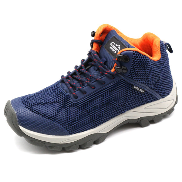 スニーカー メンズ 靴 ハイカット レイン 黒 ブラック オレンジ