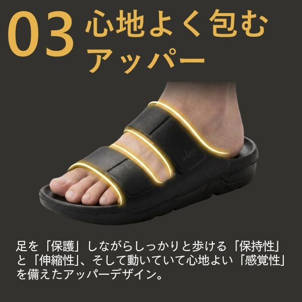 サンダル メンズ レディース 靴 リカバリー シューズ 黒 ブラック 履き