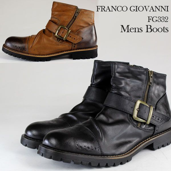 ブーツ FRANCO GIOVANNNI FG332 メンズ ミッドカット ブーツ : 靴のニシムラ
