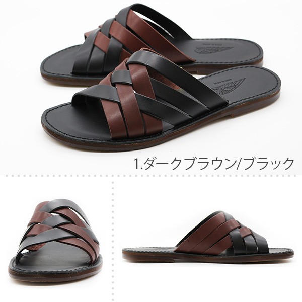 INDIAN（インディアン） サンダル メンズ 靴 編み込みベルト 黒 茶
