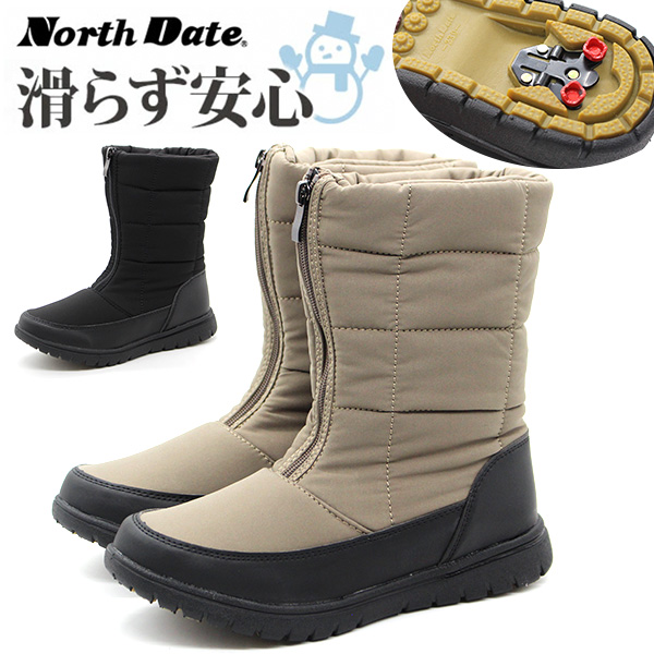 NORTH DATE（ノースデイト） ブーツ レディース 長靴 黒 ブラック