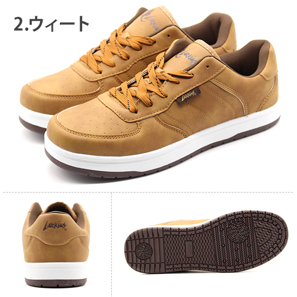 LARKINS スニーカー メンズ 防水 滑りにくい 白 黒 ホワイト