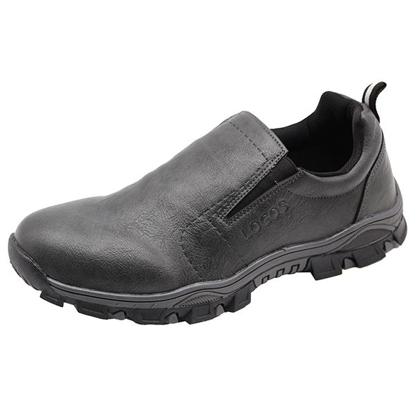 スニーカー メンズ 靴 スリッポン 黒 ブラック 幅広 防水 雨の日 防滑 滑りにくい 軽量 軽い 低反発 ロゴス LOGOS LG009