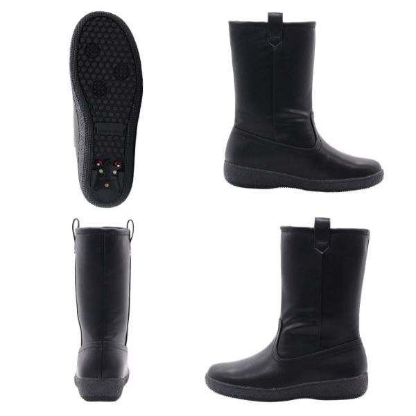 レインブーツ レディース 長靴 ブラック 黒色 スノーブーツ ショート丈