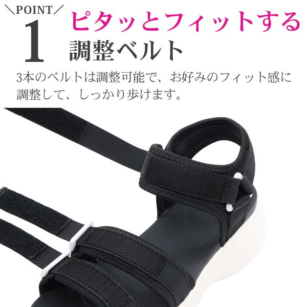 美品★23cm/ブラック スポーツサンダル レディース レディーススポーツサンダルブラック23cm｜Yahoo!フリマ（旧