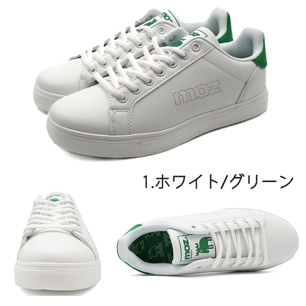 moz（モズ） スニーカー レディース 靴 白 黒 ホワイト ブラック 軽量
