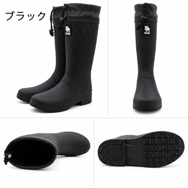 モズ レインブーツ レディース 長靴 ロングブーツ レインシューズ 防水