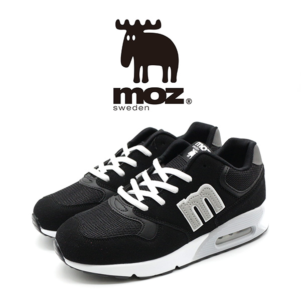 靴 mo moz スニーカー レディース 靴 黒 ブラック グレー ベージュ 軽量 軽い