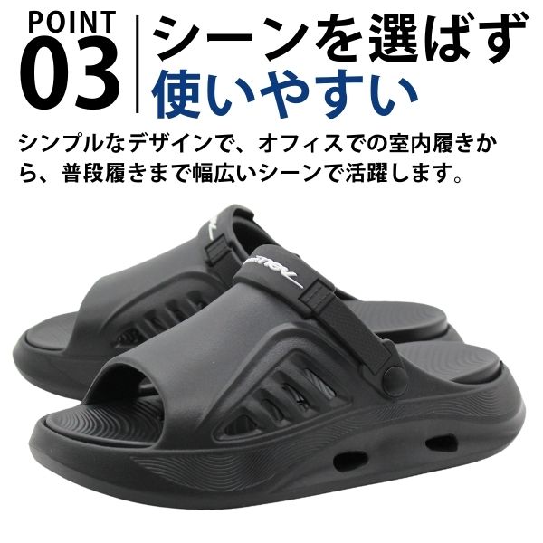 サンダル メンズ 靴 黒 ブラック ホワイト 白 リカバリー
