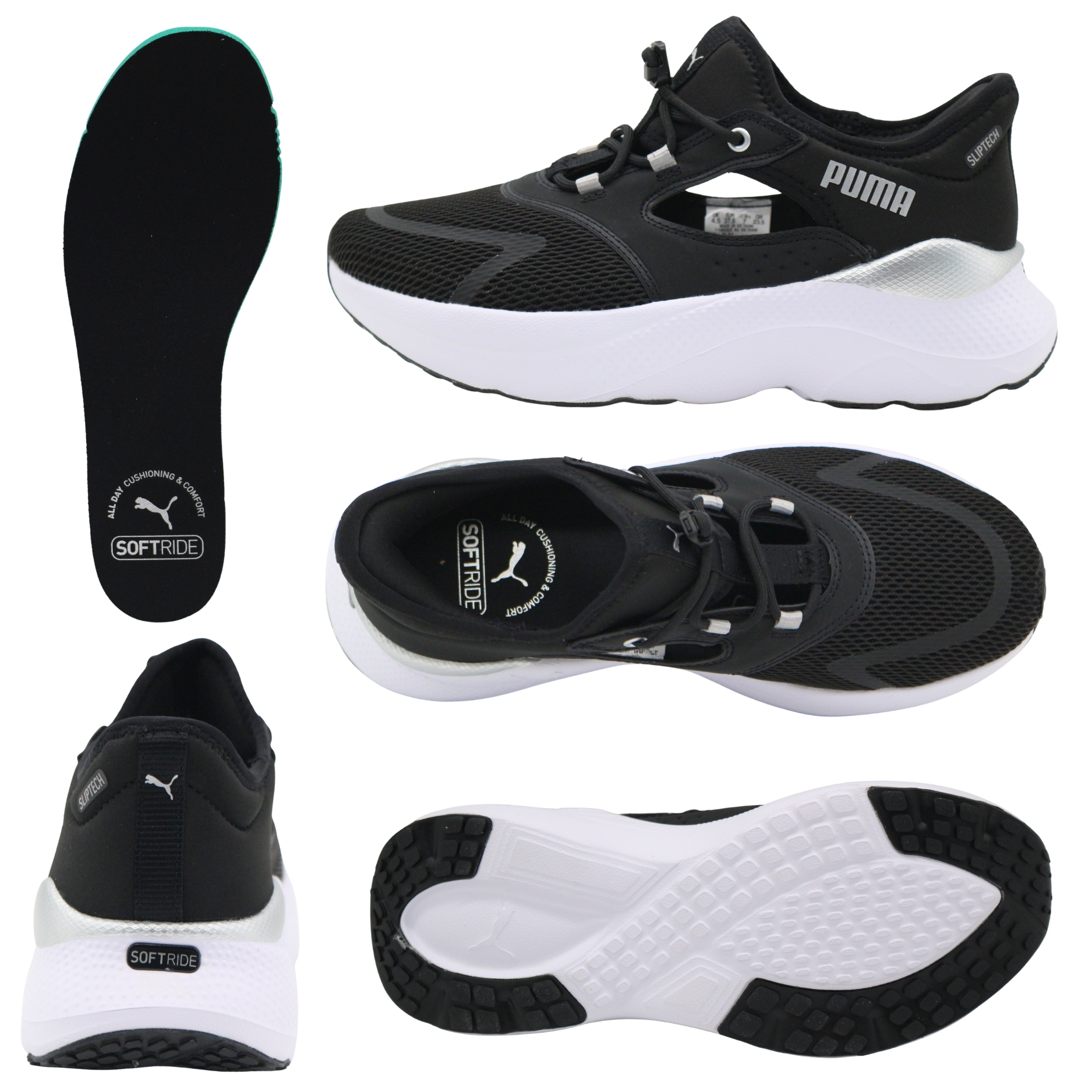 PUMA（プーマ） スリッポン レディース 靴 スニーカー 黒 ブラック 白