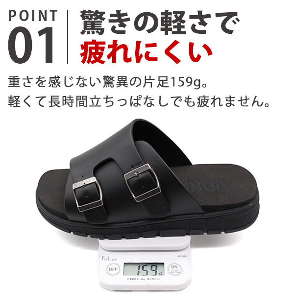 BOBSON ボブソン サンダル メンズ 靴 黒 ブラック クッション