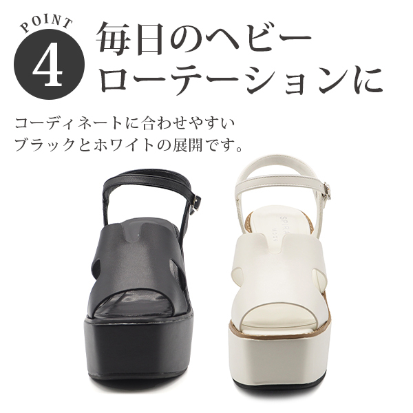 SPIRALGIRL サンダル レディース 靴 厚底 11cmヒール 黒