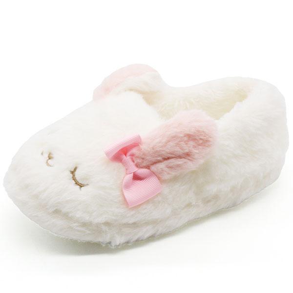 ルームシューズ キッズ ジュニア 子供 靴 スリッパ 部屋 白 ホワイト ピンク ぬいぐるみ ネコ うさぎ ふわふわ もこもこ かわいい Lovery  Strike SH-42061 :sh42061:靴のニシムラ JAPAN店 通販 