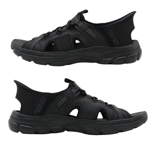 SKECHERS スケッチャーズ メンズ サンダル 靴 黒 ブラック 軽量