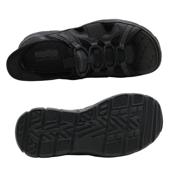 SKECHERS スケッチャーズ メンズ サンダル 靴 黒 ブラック 軽量