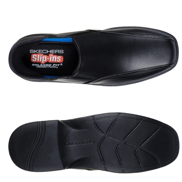 ビジネスシューズ メンズ スケッチャーズ スリッポン スニーカー 本革 紳士靴 SKECHERS（スケッチャーズ） ビジネスシューズ メンズ スリッポン