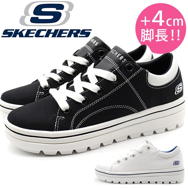 SKECHERS（スケッチャーズ） スニーカー レディース 靴 白 黒 厚底