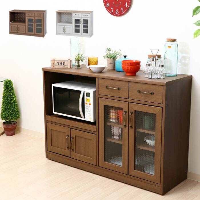 値下げ キッチンカウンター キャスター付 幅120cm キッチン 収納 レンジ台 食器 コンセント付 キッチン ボード レンジ ラック