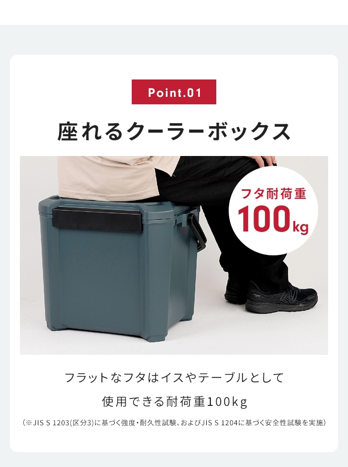 座れるクーラーボックス 34L 日本製 座れる クーラーボックス クーラーBOX 保冷力 おしゃれ かっこいい 部活 弁当 アウトドア BBQ スポーツ 観戦 海 山 釣りの画像