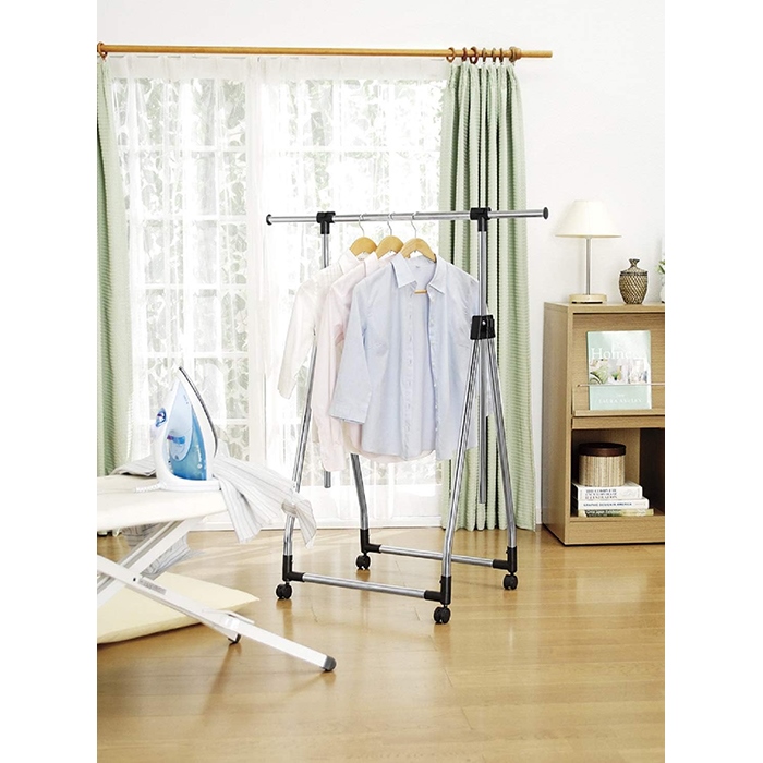 爆買 値下げ ハンガーラック 折りたたみ式 幅61〜100 伸縮 高さ調整