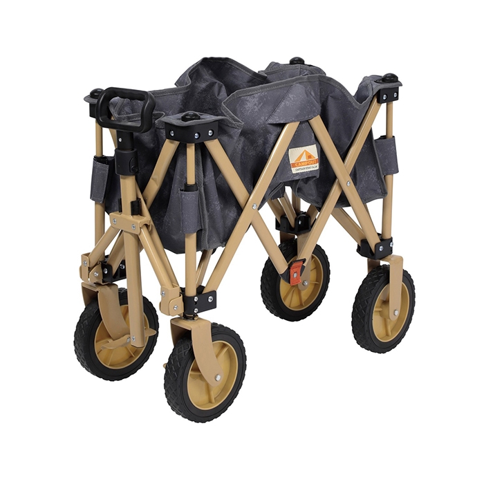値下げ アウトドアワゴン キャリー  折りたたみ式 収束型 4輪 耐荷重70kg ストッパー付き ワゴン 台車 荷物運び アウトドア_2