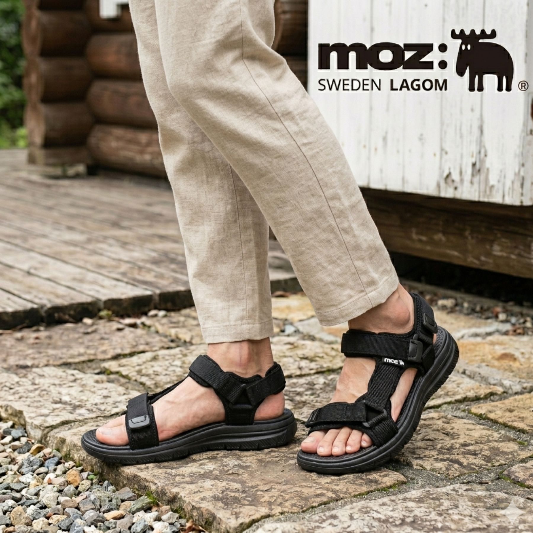 moz（モズ） スポーツサンダル メンズ 軽量 ストラップ スポサン