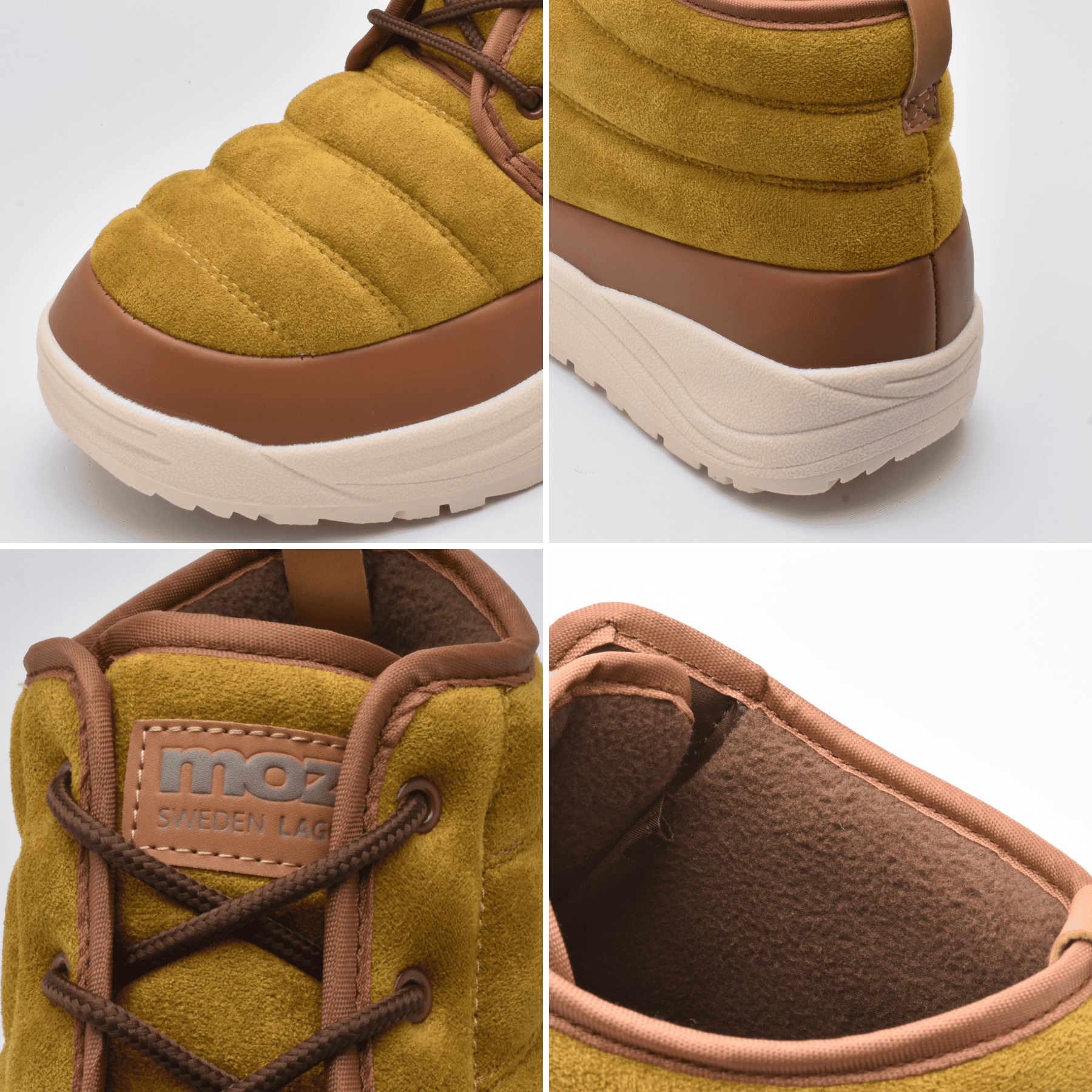 ブラックとブラウンの2色展開 moz ミドルスノーシューズ