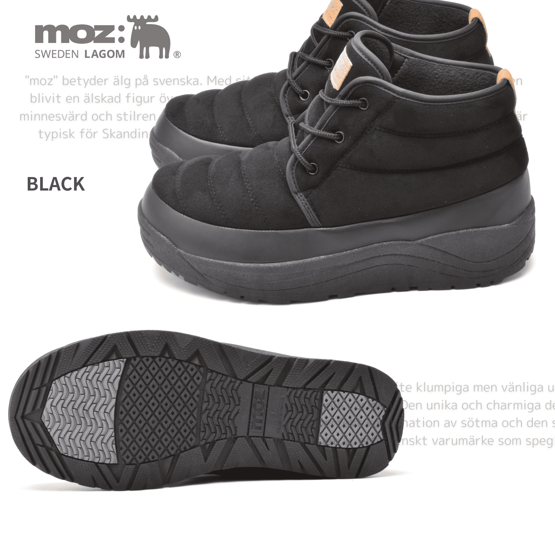 取り外し可能インソール搭載 moz メンズ スノーシューズ