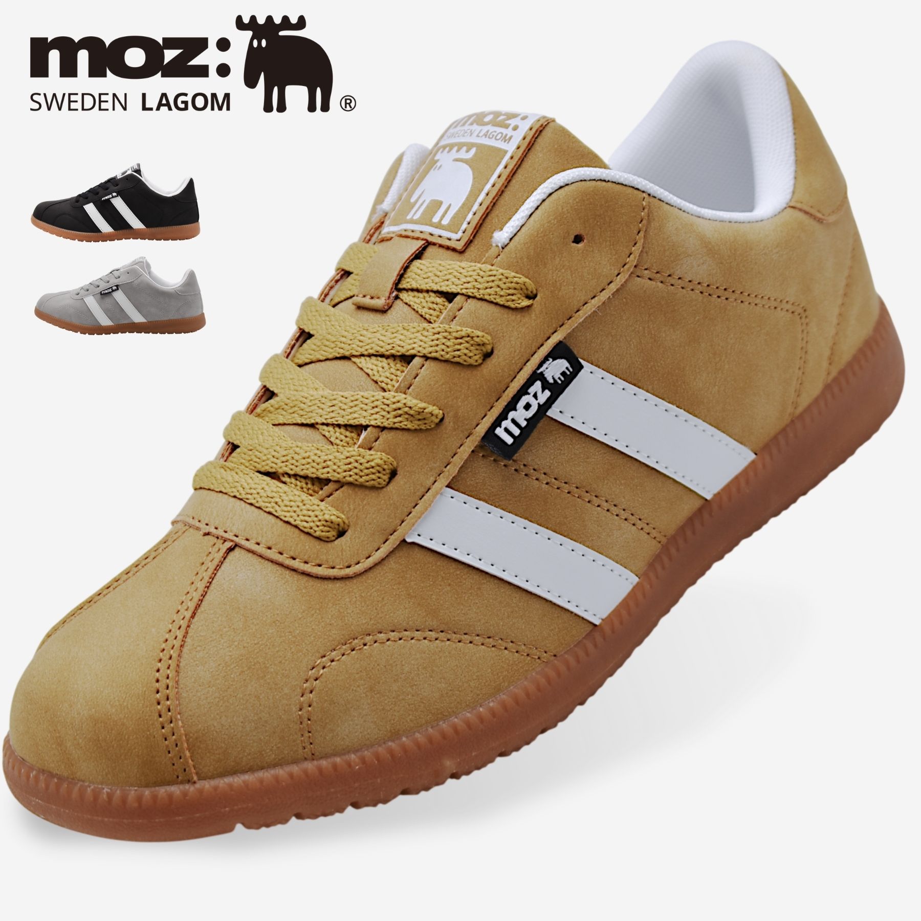 moz（モズ） メンズ スニーカー 軽量 3E相当 クッションインソール