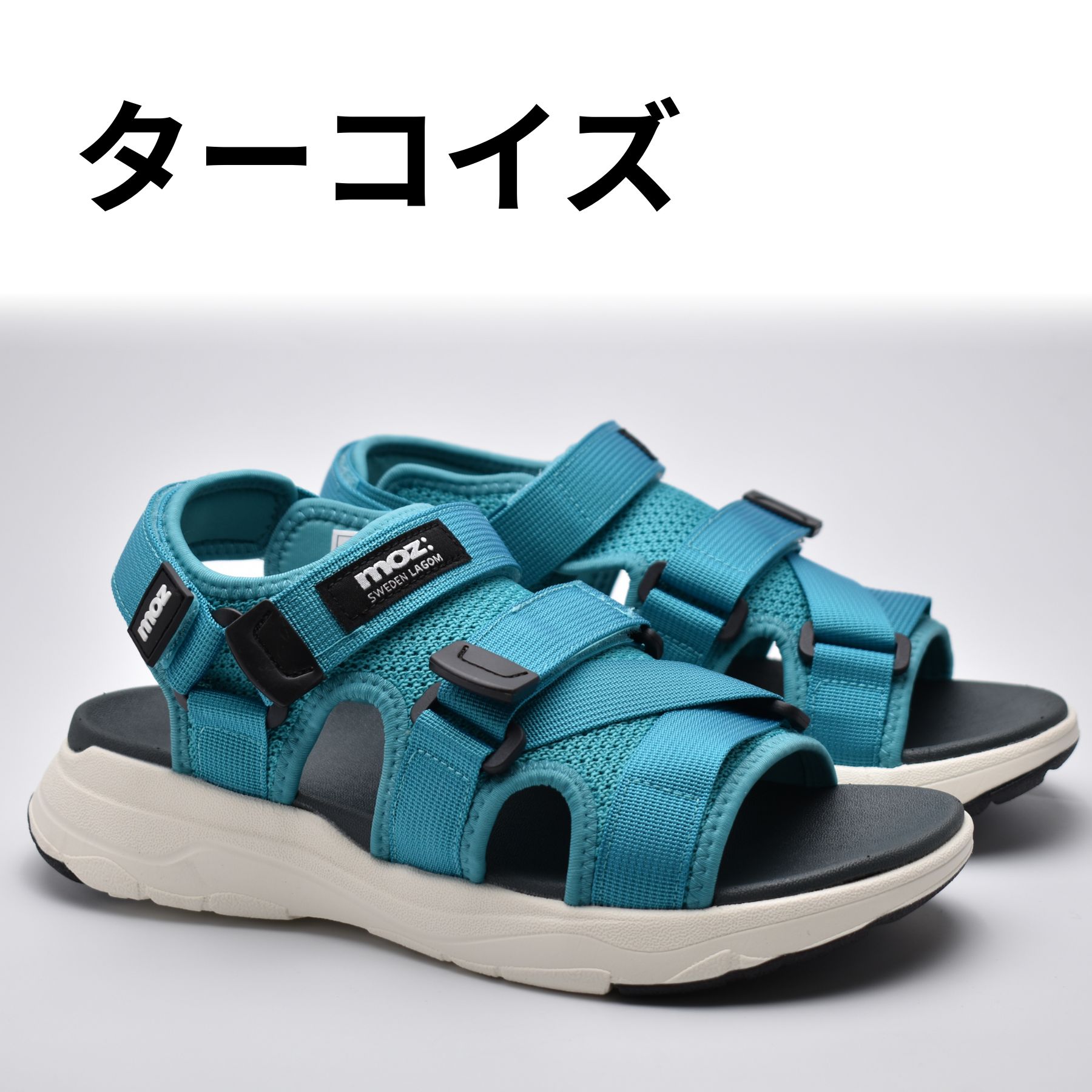 moz メンズスポーツサンダル ターコイズ ブルー 青 カジュアル